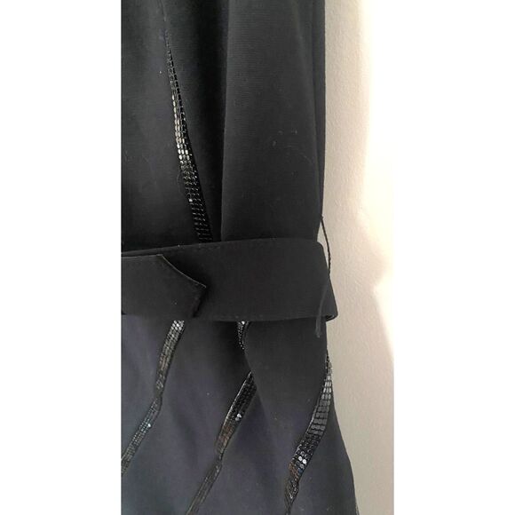 Cache Black Sheath Dress with Beaded Detail Cap Sleeves Formal LBD Sz 6 - Picture 9 of 9